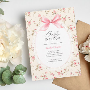 Invitation Bébé en fleurs Baby shower d'aquarelle