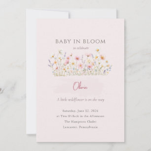 Invitation Bébé en fleurs Baby shower fantaisiste aux fleurs 