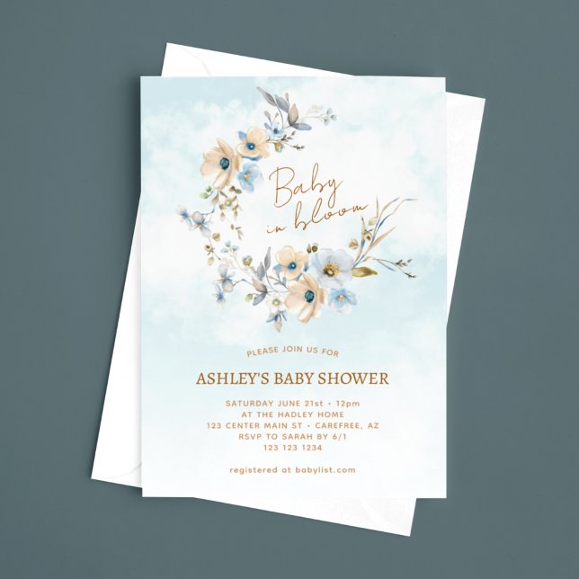 Invitation Bébé en fleurs Baby Shower Fleur de sauvageonne (Créateur téléchargé)