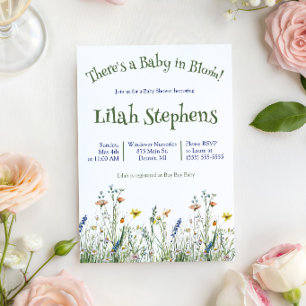 Invitation Bébé en fleurs ! Baby shower fleurs sauvages