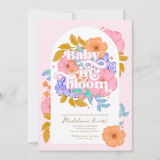 Invitation Bébé en fleurs Baby shower floral
