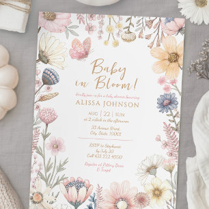 Invitation Bébé en fleurs Baby shower floral