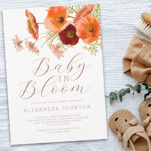 Invitation Bébé en fleurs Baby Shower Floral Automnal