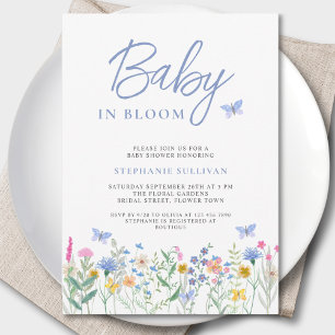 Invitation Bébé en fleurs Baby Shower pour garçon