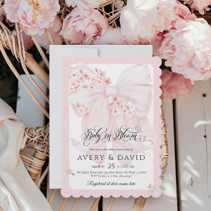 Invitation Bébé en fleurs Bow fleuri Baby shower fille de pri