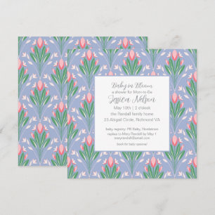 Invitation Bébé en fleurs de tulipes printanières 