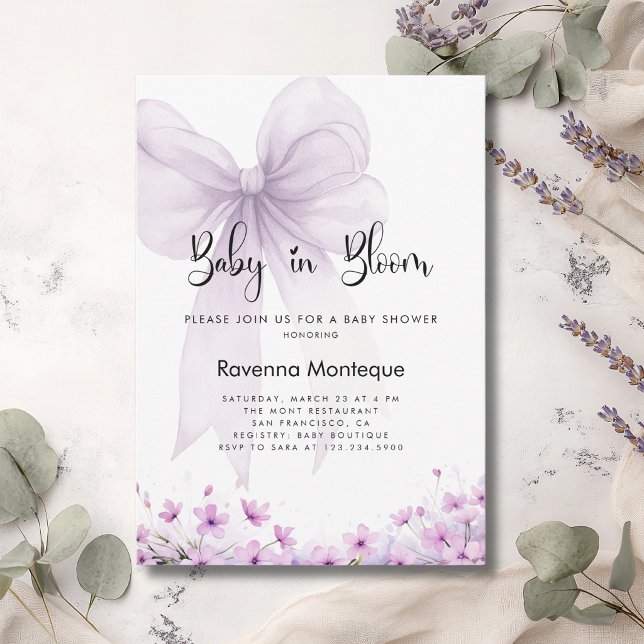Invitation Bébé en fleurs Douce lavande Fleurs bébé Shower (Créateur téléchargé)