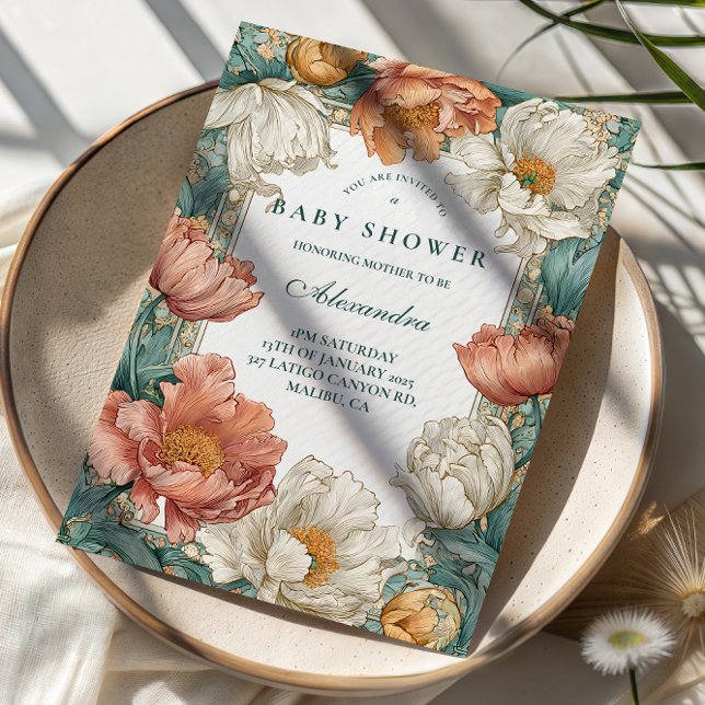 Invitation Bébé en fleurs douche florale (Créateur téléchargé)