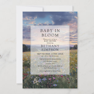 Invitation Bébé en fleurs Fête de bébé sauvage florale