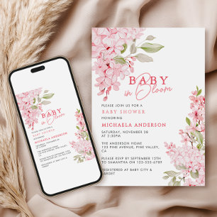 Invitation Bébé en fleurs Fête prénatale aquarelle florale