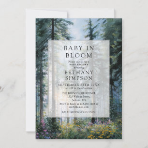 Invitation Bébé en fleurs Fête prénatale aquarelle florale fo