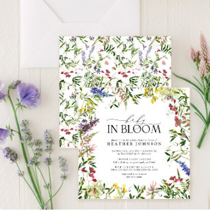 Invitation Bébé en fleurs Fille Baby Shower Fleur des champs