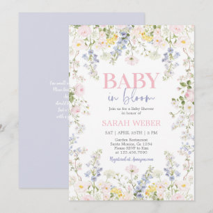 Invitation Bébé en fleurs Fleurs sauvages pastel Baby Shower