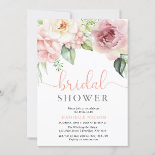 Invitation Bébé en Fleurs florales en fleurs Fête des mariées