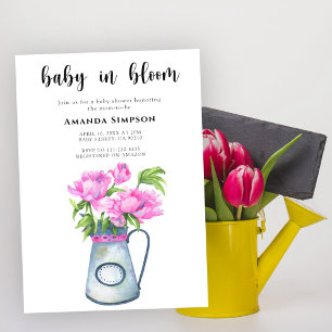 Invitation Bébé en fleurs Pot de fleurs Baby shower