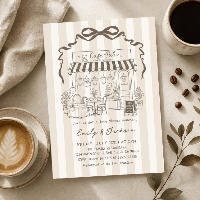 Invitation Bébé en préparation Bébé Café Café Baby Shower (Créateur téléchargé)