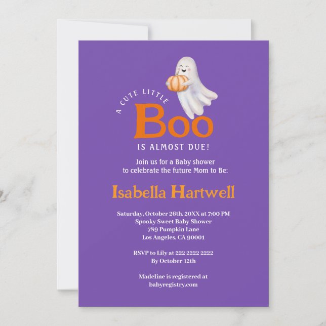 Invitation Bébé en route - Baby shower Halloween (Devant)