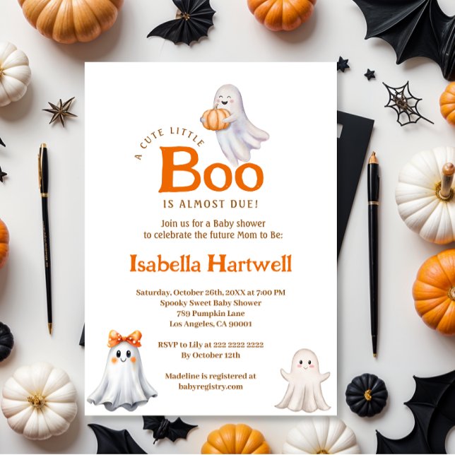 Invitation Bébé en route - Baby shower Halloween (Créateur téléchargé)