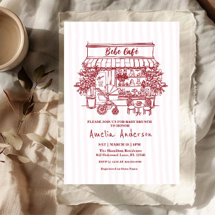 Invitation Bébé en route, Baby Shower thème café à la maison