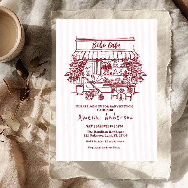 Invitation Bébé en route, Baby Shower thème café à la maison (Créateur téléchargé)