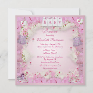 Invitation Bébé en vêtements et fleurs Bébé en fleurs Douche