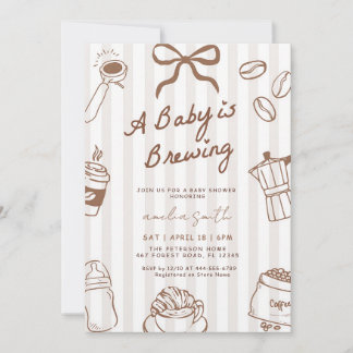 Invitation Bébé est en train de brasser la douche de café des