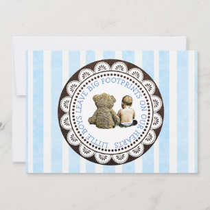 Invitation Bébé et ours en peluche garçons Baby shower Invita
