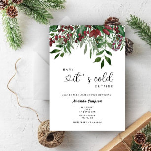 Invitation Bébé Evergreen il fait froid dehors Baby shower
