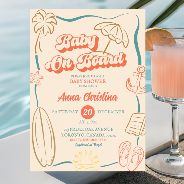 Invitation Bébé Excentrique à Bord Baby Shower (Créateur téléchargé)
