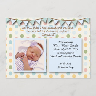 Invitation Bébé Faire-part, Écriture chrétienne pour garçon