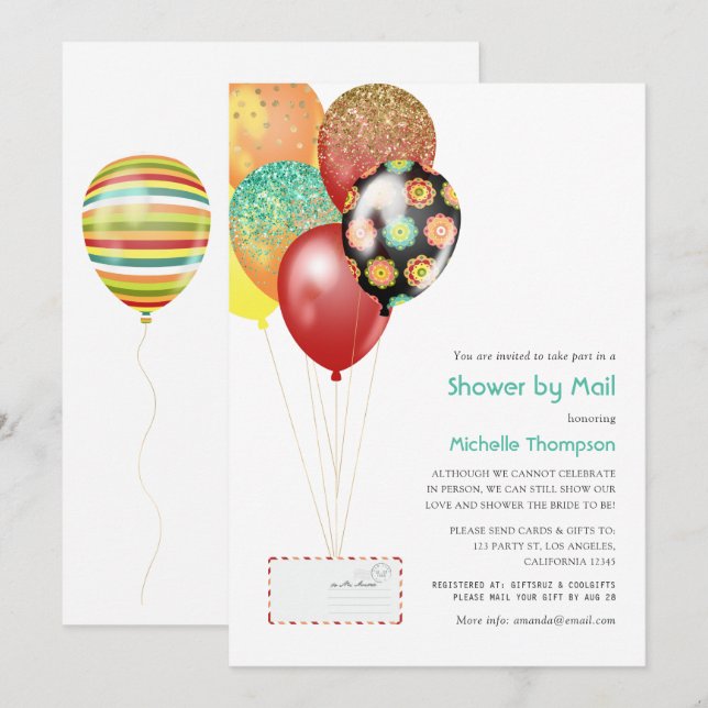 Invitation Bébé Fiesta ou Réception de Mariage par la Poste (Devant / Derrière)