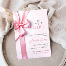 Bébé Fille Cadeau Ruban Rose