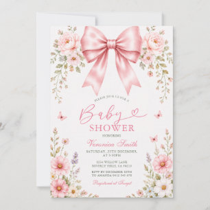 Invitation Bébé fille Coquette Bébé FÊTE Florale