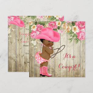 Invitation Bébé Fille de Rodeo Salle de Bain Chaussures Roses