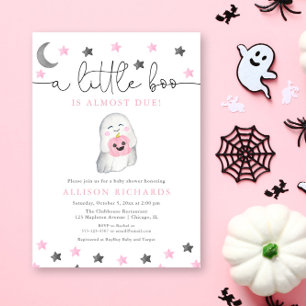 Invitation Bébé fille halloween tomber baby shower fantôme mi