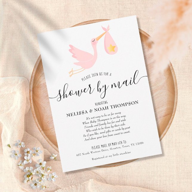 Invitation Bébé Fille Rose Sprinkle Shower Par La Poste (Créateur téléchargé)