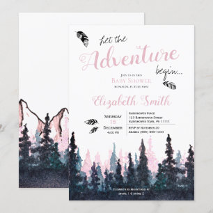 Invitation Bébé fille Rustique aventure bébé douche