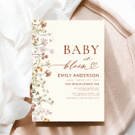 Invitation Bébé fleur sauvage en Fleur Baby shower en terre c