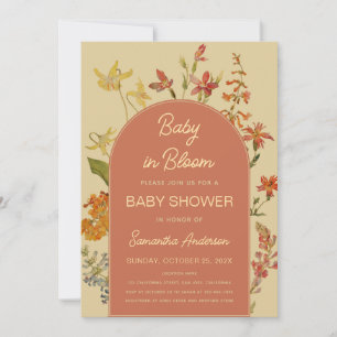 Invitation Bébé fleur sauvage en Fleur Douche Arc Floral