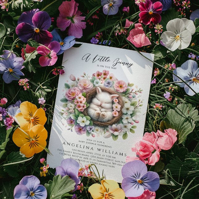 Invitation Bébé fleuri coloré printemps Baby Girl Douche (Créateur téléchargé)