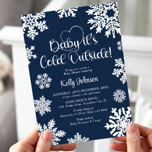Invitation Bébé Flocon de Neige Il Fait Froid Dehors Baby Sho