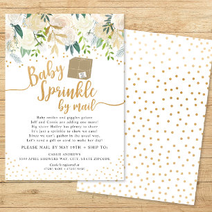 Invitation Bébé floral blanc saupoudré par baby shower postal