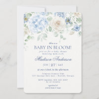 Bébé Floral bleu en Fleur Baby shower Hydrangea