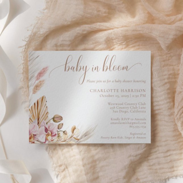 Invitation Bébé floral bohème en fleurs | BABY SHOWER (Créateur téléchargé)