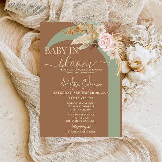 Invitation Bébé Floral Boho Dans Le Baby shower Fleuri