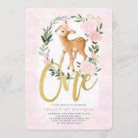 Bébé floral rousse Cerf Fille de la face 1er anniv