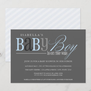 Invitation Bébé garçon Charbon