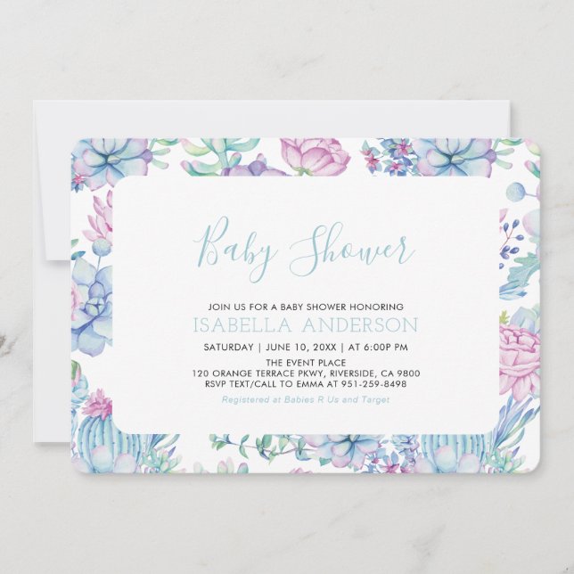 Invitation Bébé Garçon Été Floral Tropical Moderne Shower (Devant)