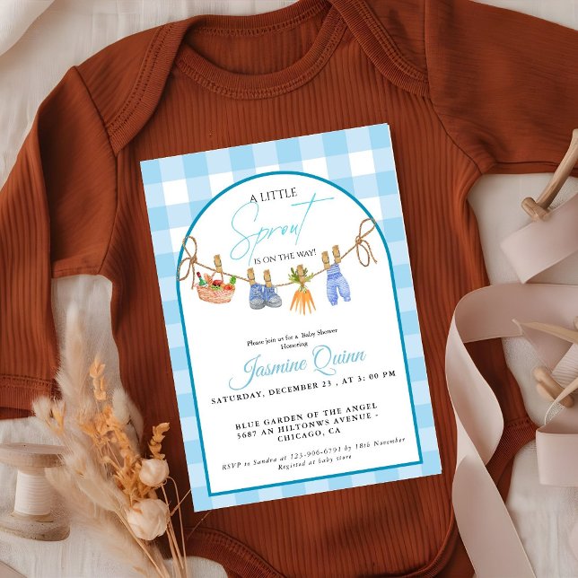 Invitation Bébé garçon né dans la région petite pousse  (Créateur téléchargé)