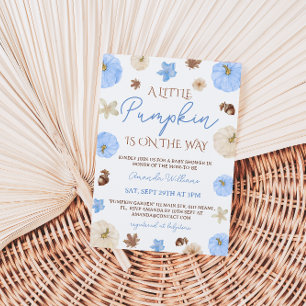 Invitation bébé garçon petite citrouille shower